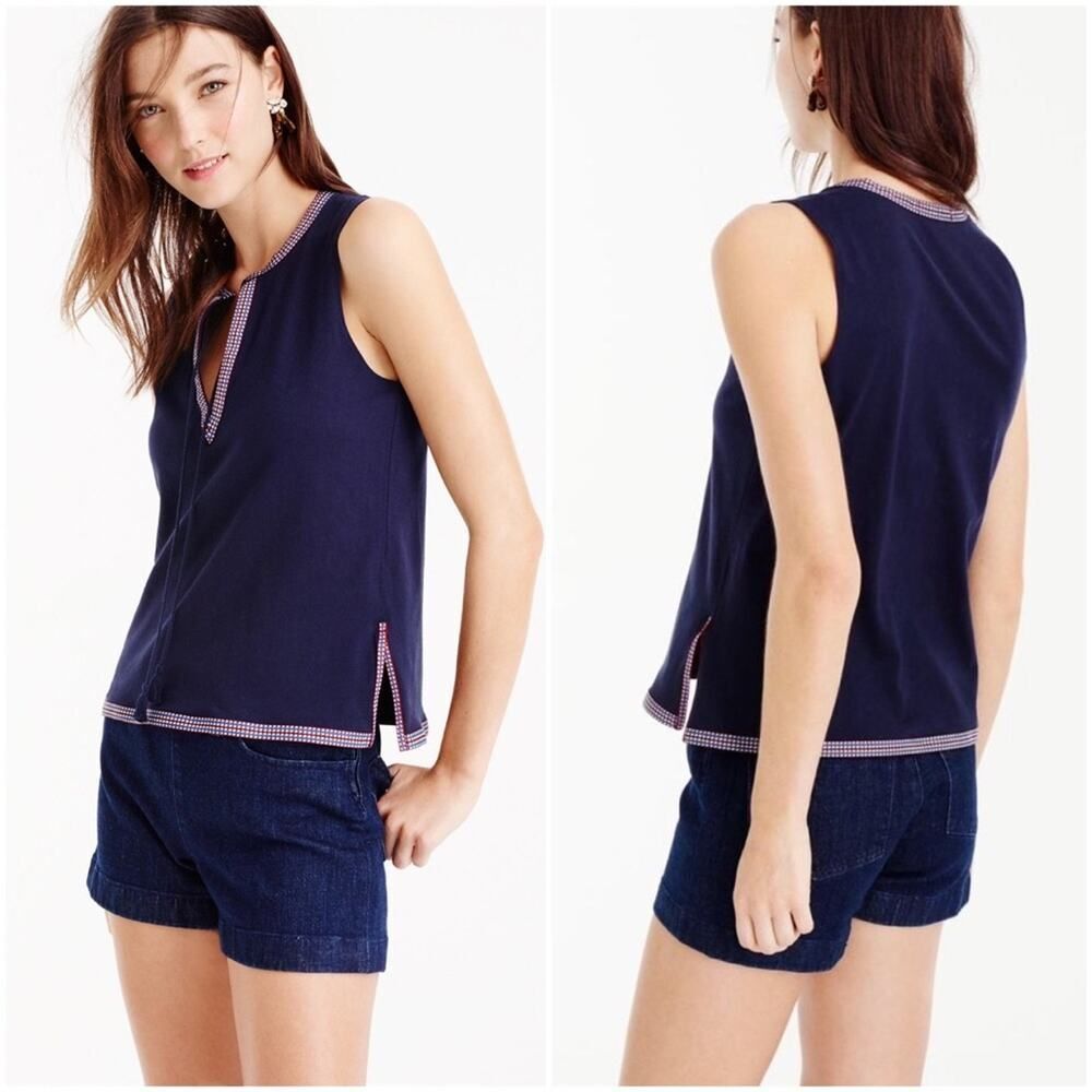 J. Crew Tank Top With Embroidered Trim